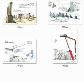 特色景观雕塑小品手绘