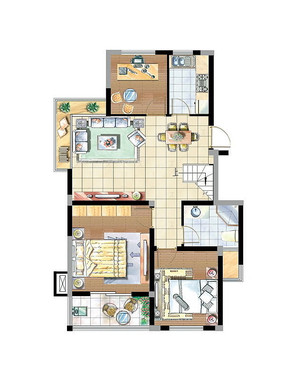 4款不同户型住宅平面图