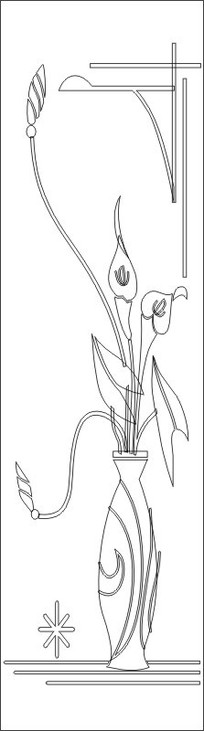 马蹄莲花雕刻图案