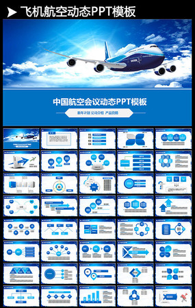 南方航空飞机空运机场安检ppt模板