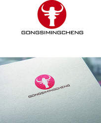 圆形牛头logo设计