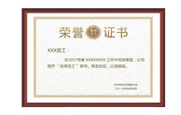 荣誉证书优秀员工奖状模版