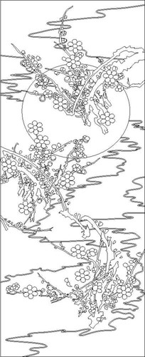 梅花雕刻图案