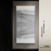黑白水墨山水装饰画
