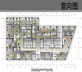 东南亚度假酒店总统套房效果 某酒店总统套房彩平 某创意酒店总统套房