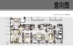 青岛酒店总统套房彩平