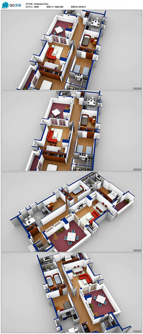 3d建筑模型俯视视频