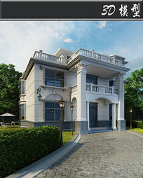 欧式三层建筑3D模型