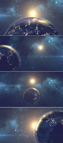 太空地球星空背景视频