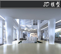 白色售楼处3D模型