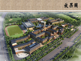 私立学校鸟瞰图