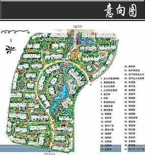 原创设计稿 方案意向 景观彩平 观景节点平面