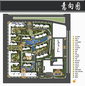 商郡城方形小区景观总平面图