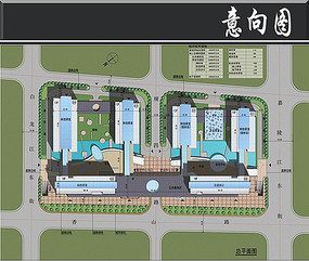 新城科技园办公室总平面图