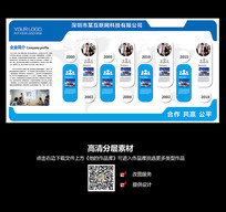 蓝色企业公司发展历程文化墙