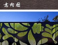 金属镂空图案景墙