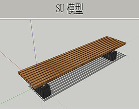 木质简约坐凳平立面手绘