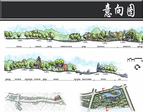 生态湿地园剖面图