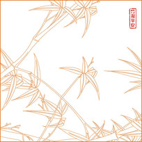 竹报平安线描雕刻图案