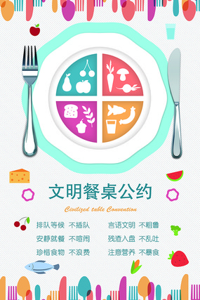 文明餐桌公约海报