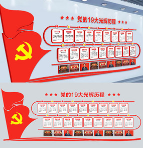 党的光辉历程党建文化墙活动室