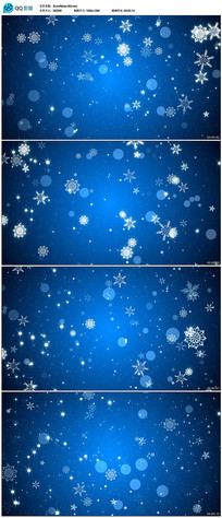 雪花飘落冰雪封山雪景视频