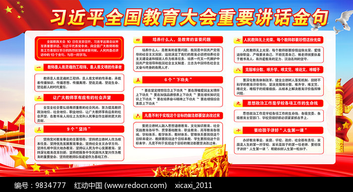 全国教育大会重要讲话宣传展板图片素材