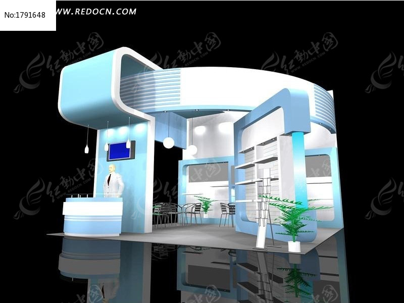 简历地产化妆品公司3d蓝色模板下载(编号:179模型展厅设计部应聘粉色图片