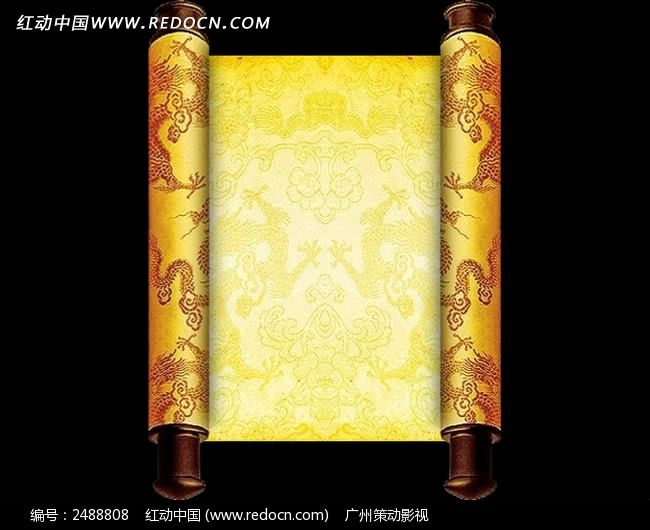 动画画卷卷轴片头视频背景