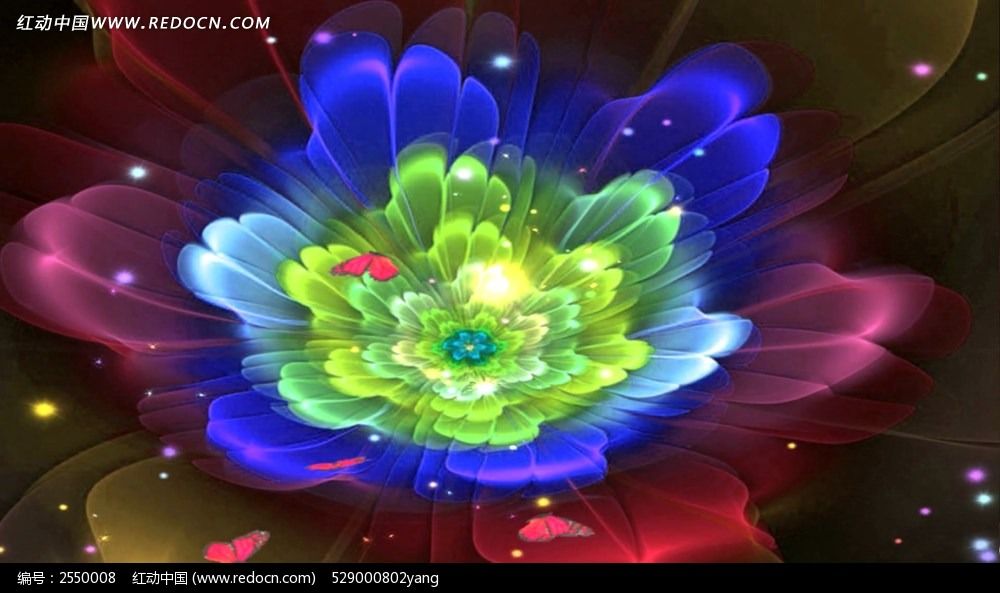 梦幻闪耀花朵视频背景图片__编号2550008_红动中国