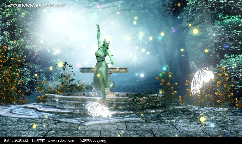 蝴蝶仙子动态视频 翩翩起舞的美女动态视频_视