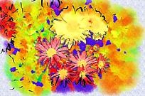 菊花水彩画
