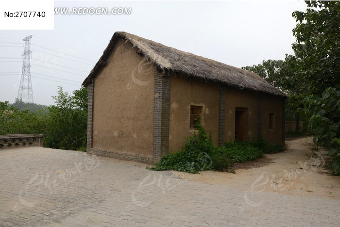 茅草屋特写图片