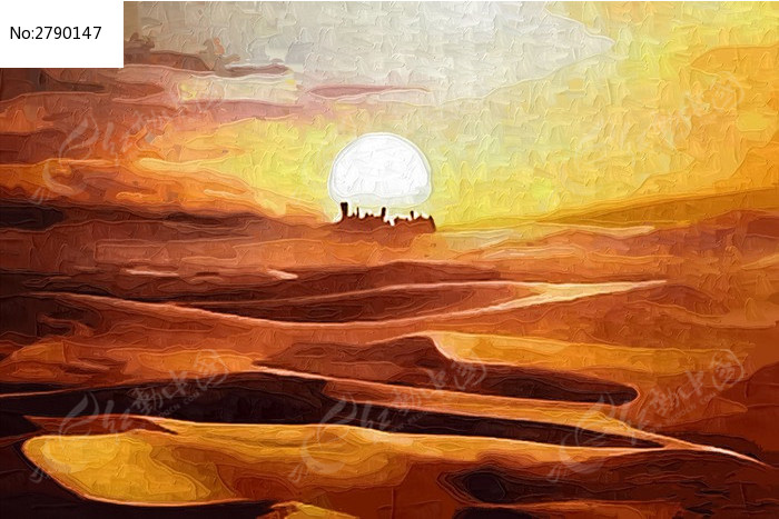 沙漠风景油画
