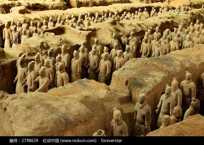 一号坑内的兵马俑2003年初中图片