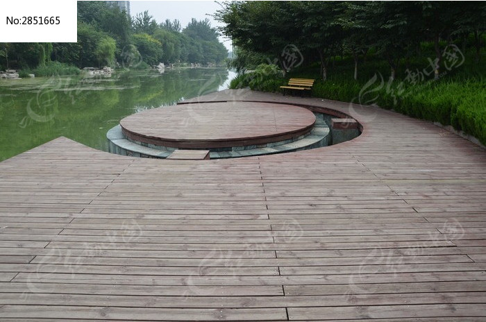 潍坊虞河景观带之河岸木栈道