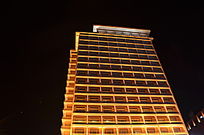 北京王府井的北京饭店夜景