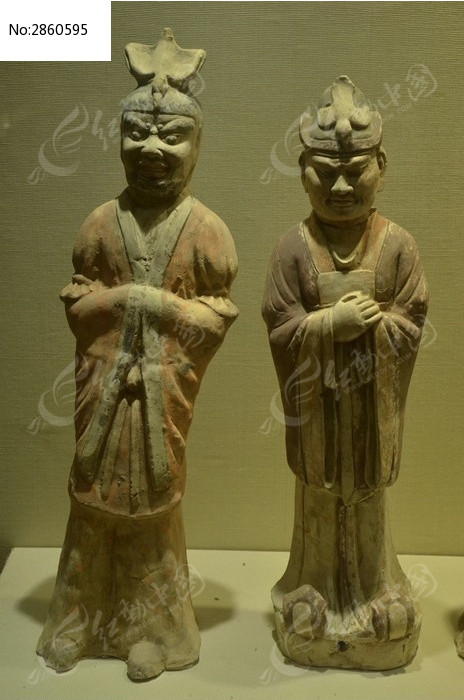 汉代武士陶俑图片