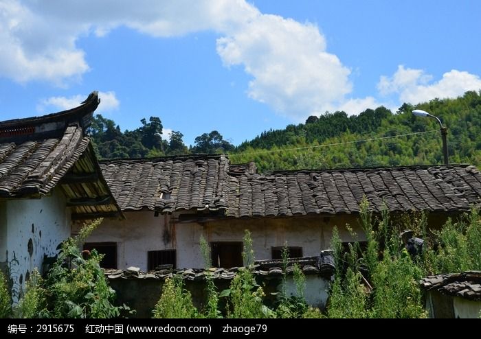 老房子屋顶特写高清图片下载_红动中国