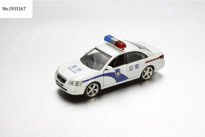 现代车 白色车 警车 玩具 模型
