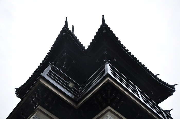 古建筑屋顶仰视图片