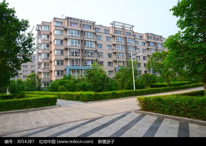 高档小区里的多层建筑高清图片下载_红动网