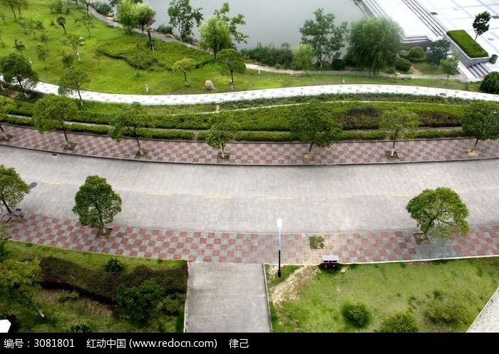 浙江海洋学院宿舍楼前的马路鸟瞰图俯视