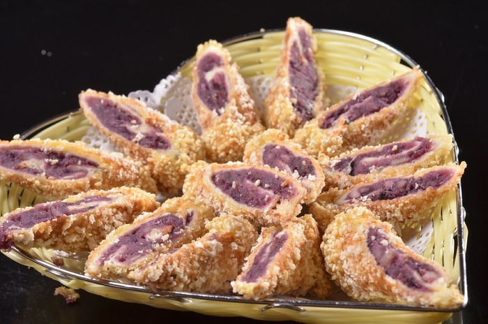 酥炸紫薯卷图片_图片_红动手机版