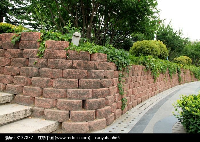 石砖砌墙园林护栏