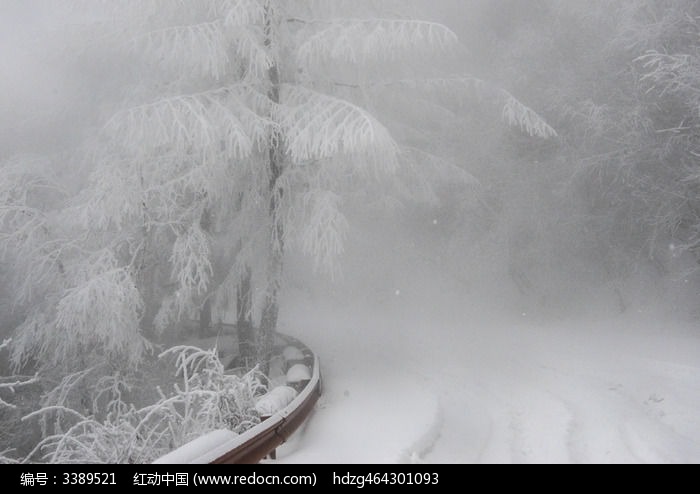 大雪下的神农架天燕风景区道路