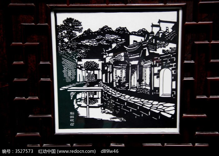 徽派建筑刻纸