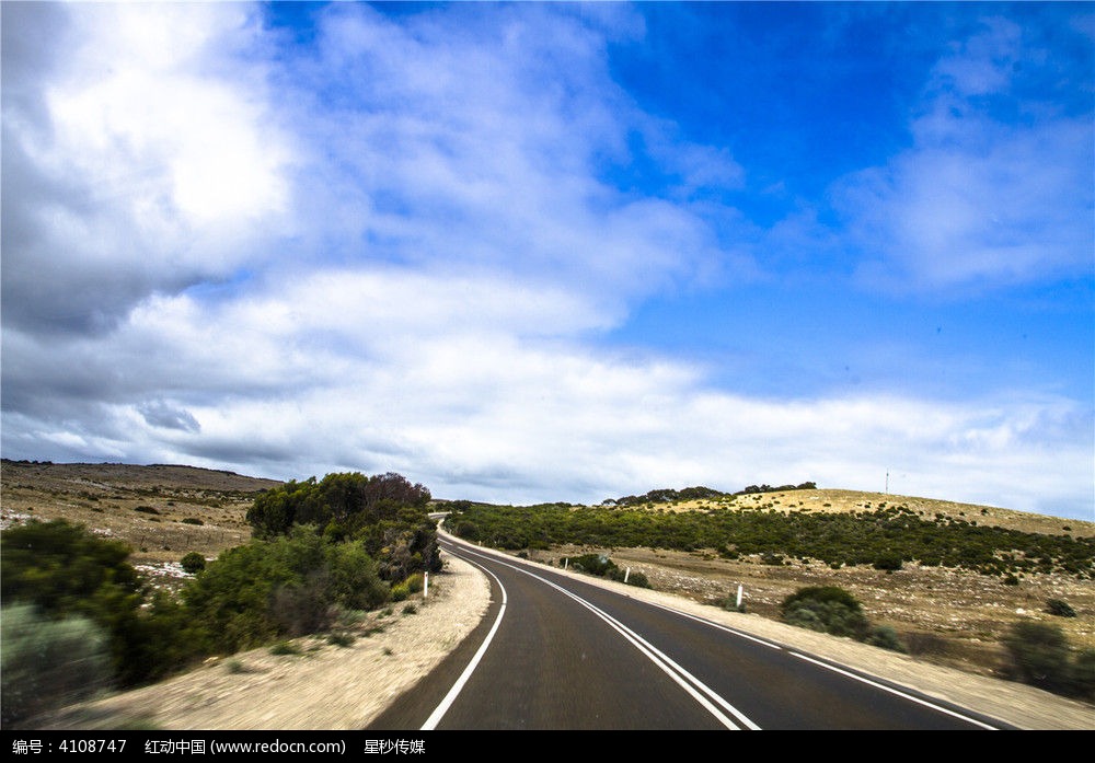 澳洲袋鼠岛公路自然风光图片,高清大图_道路交