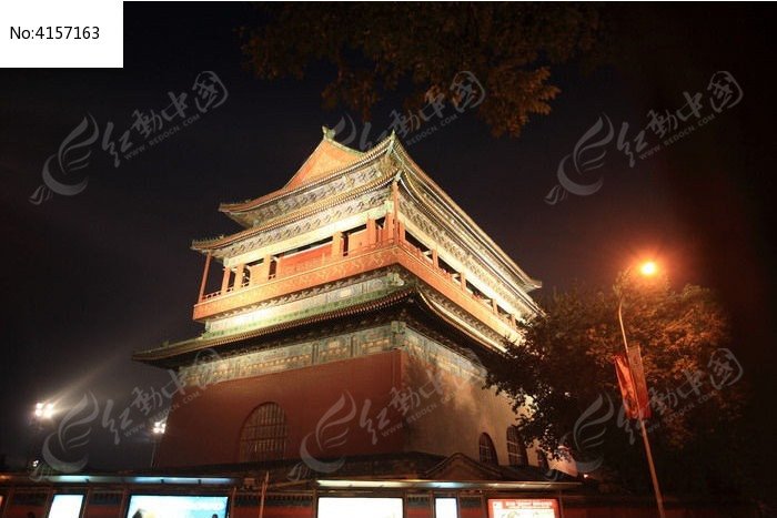 北京鼓楼夜景高清图片下载_红动中国