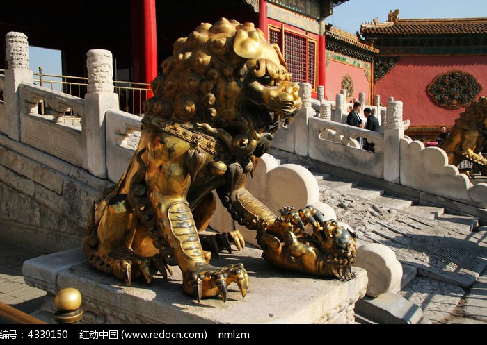 乾清门鎏金铜狮图片_图片_红动手机版